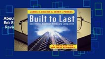 About For Books  Built To Last 3rd Ed: Successful Habits of Visionary Companies  Review