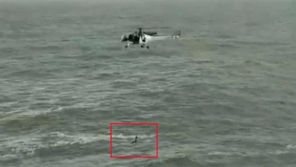 Download Video: Indian Coast Guard helicopter rescues man from drowning off Goa | Viral Video | Oneindia News