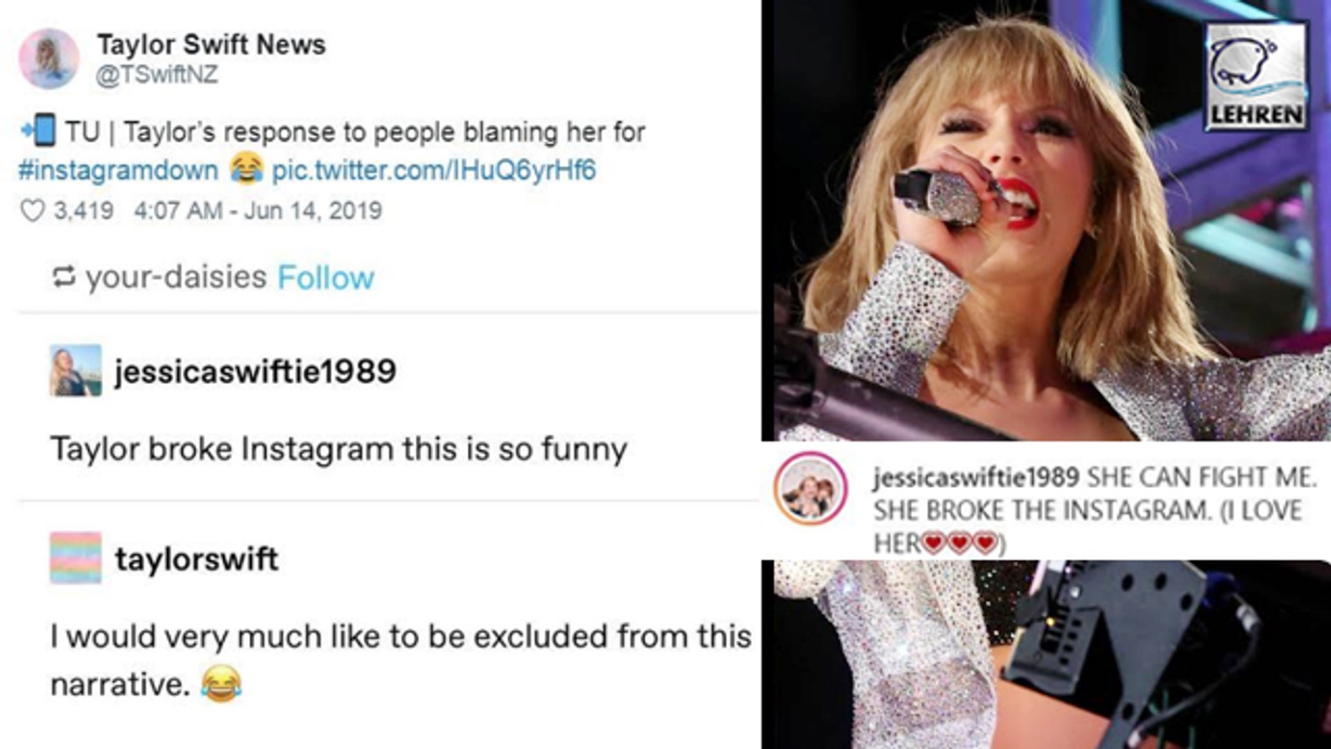 Taylor Swift Has The Best Response To People Blaming Her For Instagram Crash