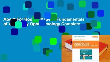 About For Books  Slatter's Fundamentals of Veterinary Ophthalmology Complete