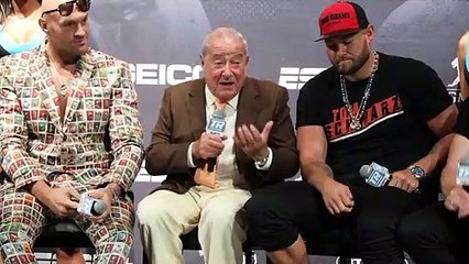 TYSON FURY v TOM SCHWARZ  - *FULL & UNCUT FINAL* PRESS CONFERENCE- WITH FRANK WARREN / BOB ARUM