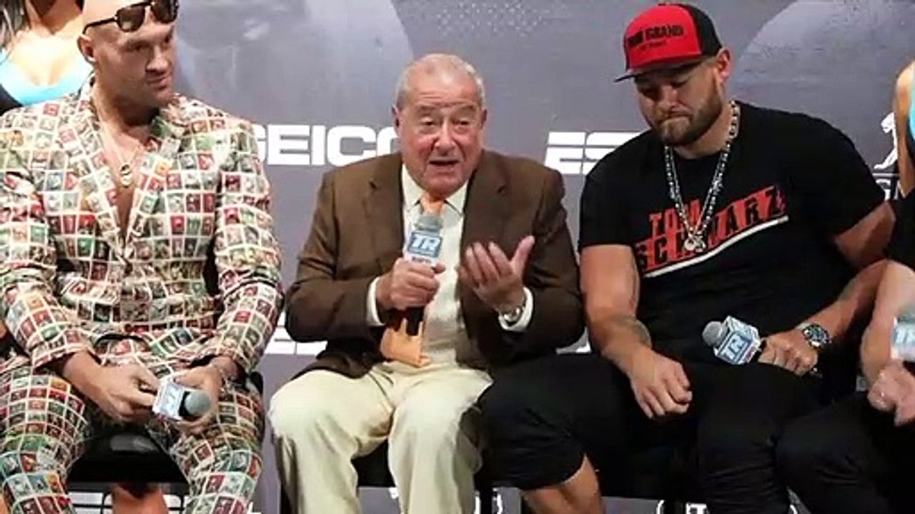 TYSON FURY v TOM SCHWARZ  - *FULL & UNCUT FINAL* PRESS CONFERENCE- WITH FRANK WARREN / BOB ARUM