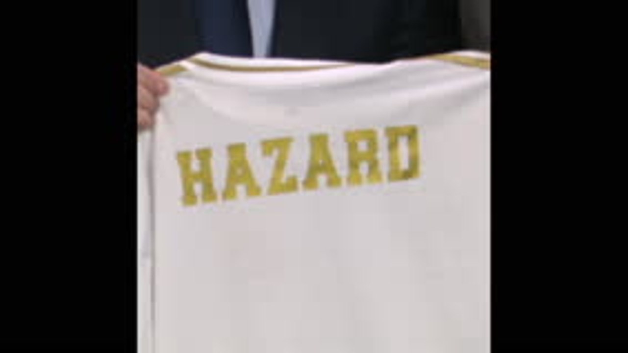 Hazard presented to Real Madrid fans at the Bernabeu