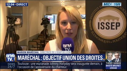 Marion Maréchal: "Je ne parle pas d'union, synonyme de fusion, mais d'alliance" des droites