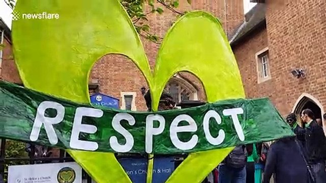 Locals arrive at church commemoration marking Grenfell Tower fire's second anniversary