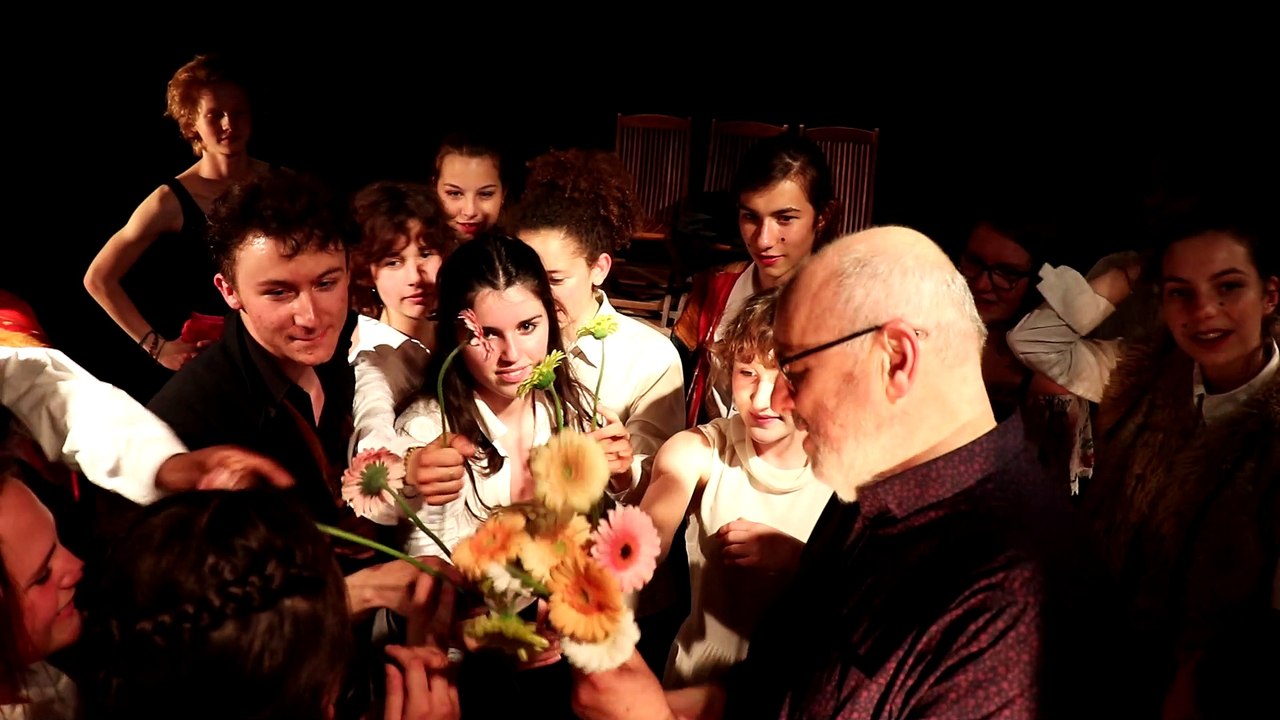 Remise de fleurs
