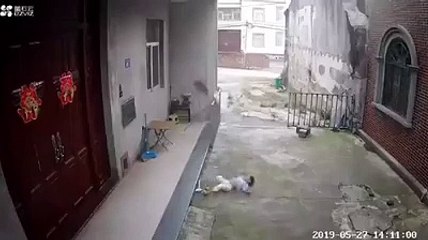 un garçon tombe d'un balcon et n'a miraculeusement pas été blessé