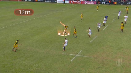 Player tracking Australia score 94 metre try