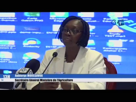 RTG/Cérémonie d’ouverture d’un atelier de validation des listes des pesticides en circulation au Gabon présidée par le Sécrétaire Général du Ministère de l’Agriculture, Mme Aubierge MOUSSAVOU.