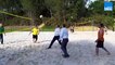 Les élus de l'agglomération de Mont-de-Marsan testent l'Arena Beach à Ménasse