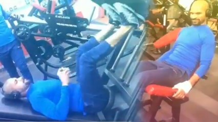 WORLD CUP 2019: DHAWAN IN GYM | ஷிகர் தவான், காயத்துடன் உடற்பயிற்சி செய்யும் வீடியோ