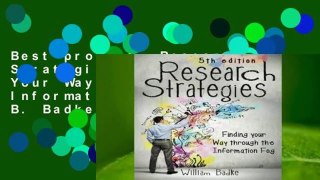 Best product  Research Strategies: Finding Your Way Through the Information Fog - William B. Badke