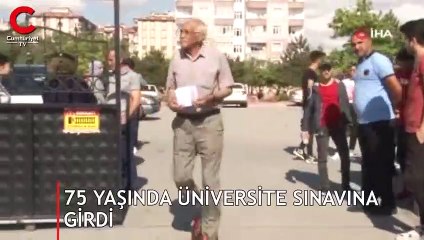 75 yaşında üniversite sınavına girdi
