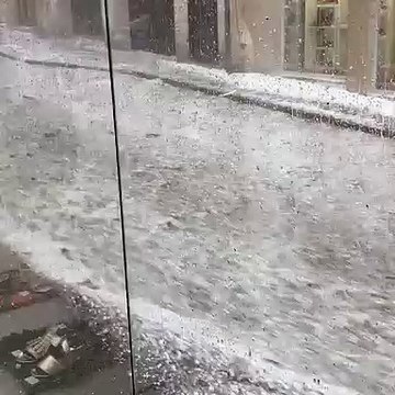 La cote des Cordeliers, à Romans-sur-Isère (Drôme), sous les eaux suite aux orages de ce samedi