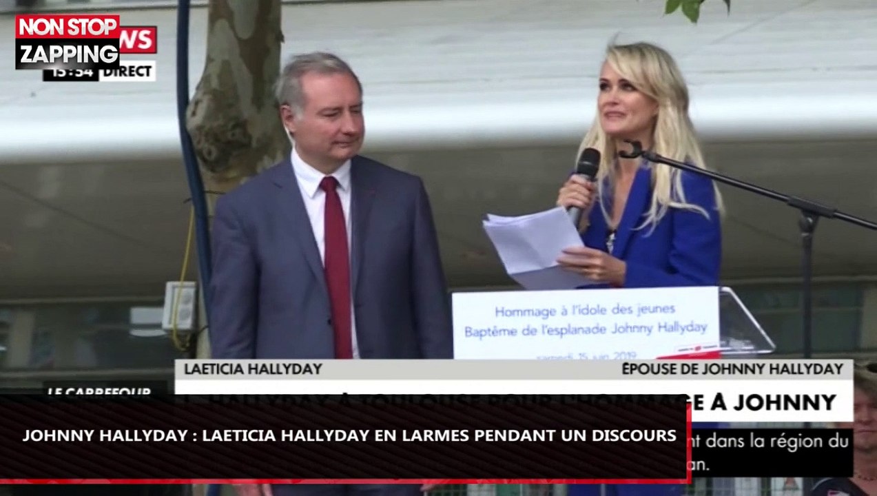 Johnny Hallyday : Laeticia Hallyday s'effondre en larmes en plein discours (Vidéo)