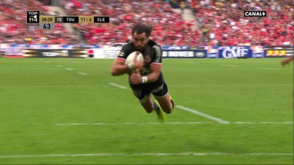 Finale Top 14 - Toulouse / Clermont : L'essai de Huget face à Clermont