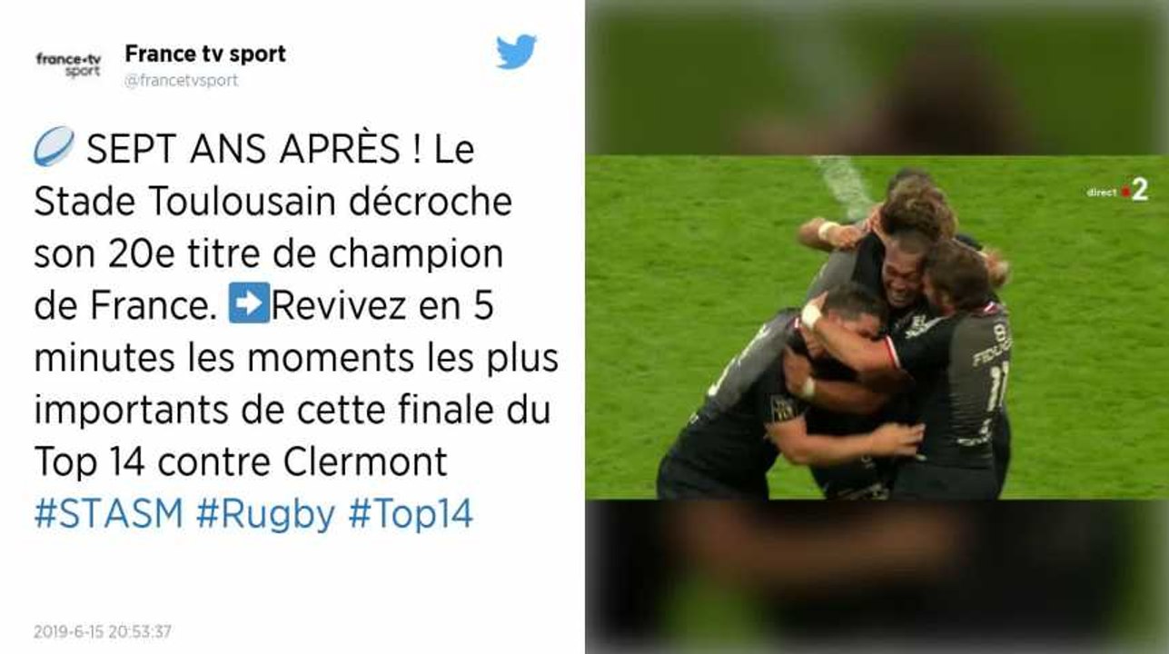 Top 14 : Au bout d'une finale intense, le Stade Toulousain remporte son 20e titre de champion de France en battant l'ASM