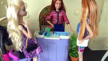 Barbie Rapunzel Grand Hotel Bedroom with Frozen Elsa & Anna - Dollhouse Cleaning Routine