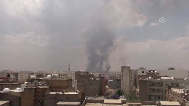 Suriye'nin Kamışlı kentinde yangın