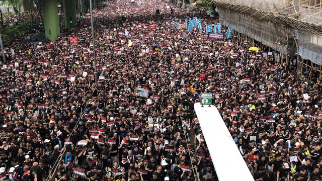 Scenes from Hong Kong’s second straight Sunday of massive anti-extradition bill protests