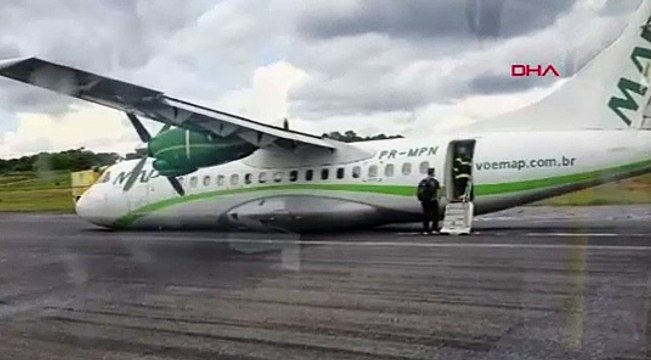 İniş takımları arızalanan yolcu uçağı, gövde üzerine indi