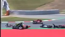 Moto GP - La caida de Jorge Lorenzo en Catalunya con Valentino Rossi, Maverick Vinales y Andrea Dovizioso