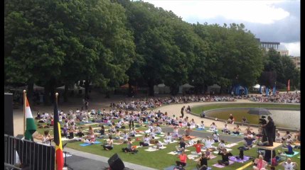 Un millier de personnes au Brussels Yoga Day au Cinquantenaire