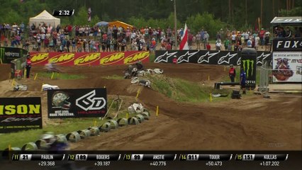 Romain Febvre passes Arnaud Tonus - MXGP Race 2 - MXGP of Latvia 2019