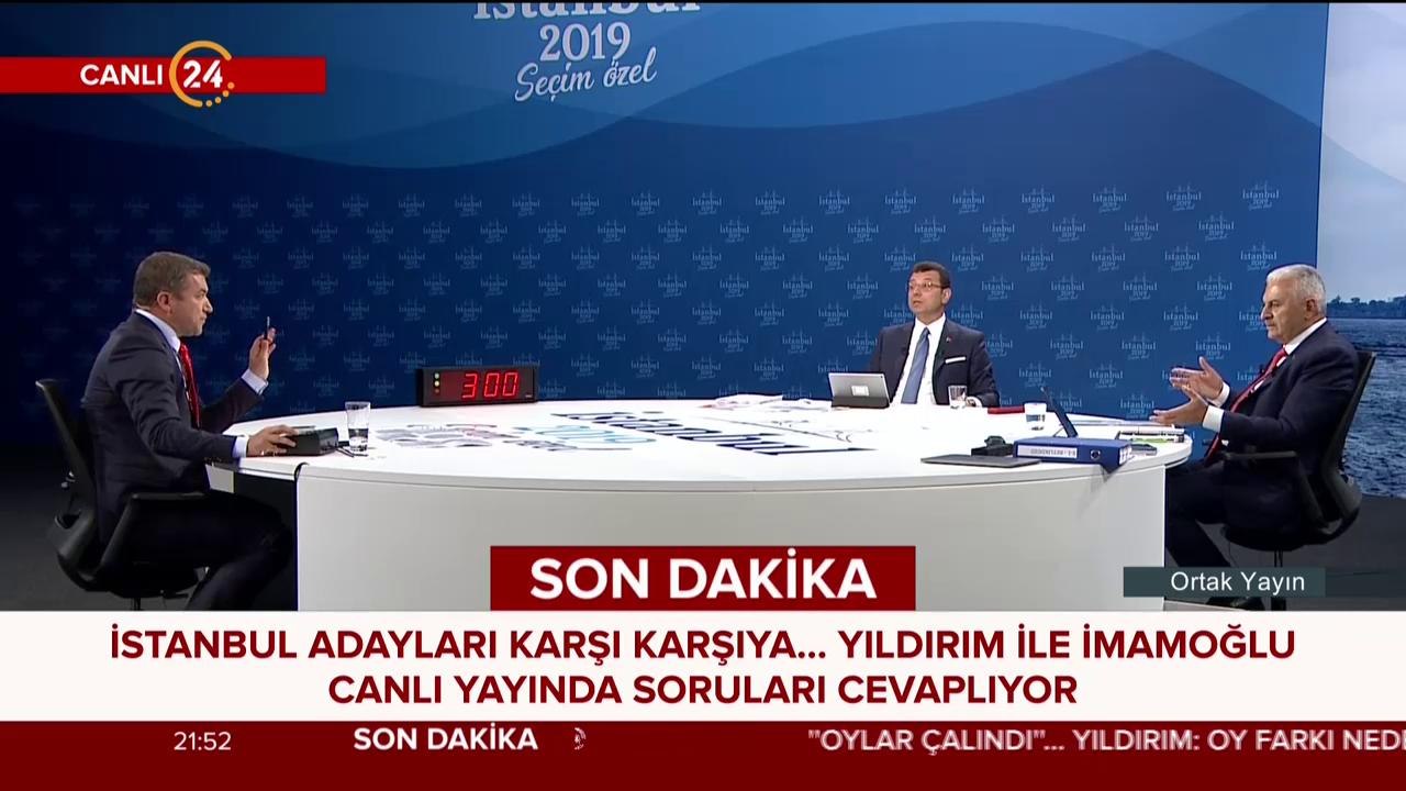 Binali Yıldırım-Ekrem İmamoğlu ortak canlı yayını