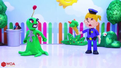 LUKA BABY POLICE STOPS THE MARTIAN  Play Doh Cartoons For Kids