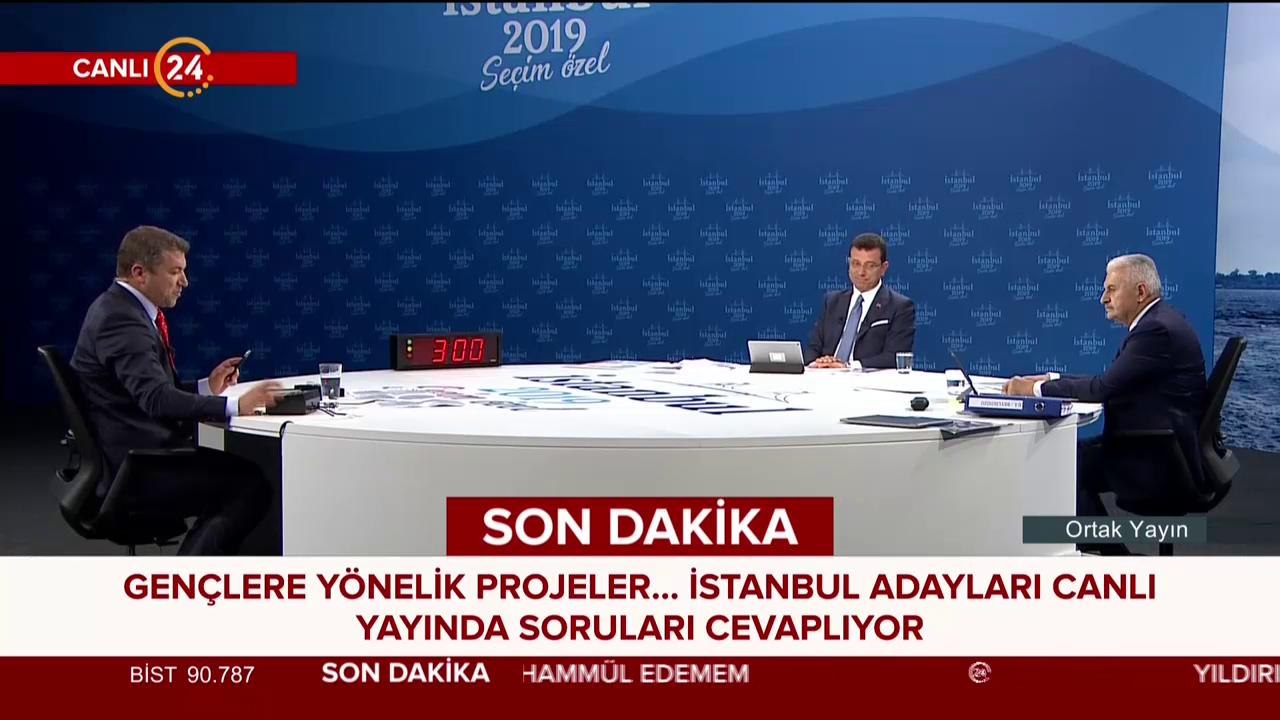 Binali Yıldırım-Ekrem İmamoğlu ortak canlı yayını