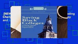 [NEW RELEASES]  Saving Black Colleges: Leading Change in a Complex Organization (Philanthropy and