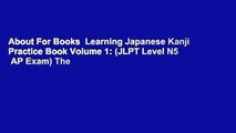 About For Books  Learning Japanese Kanji Practice Book Volume 1: (JLPT Level N5  AP Exam) The