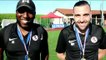 Finale Coupe du Rhône U20 - Ibrahim MAHAZI-ASSAD et Mehdi HOUMER réagissent après la victoire de l'ES TRINITE contre l'O SAINT-QUENTINoumer