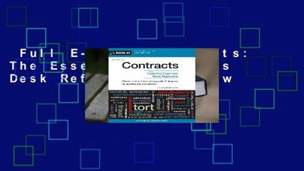 Full E-book  Contracts: The Essential Business Desk Reference  Review