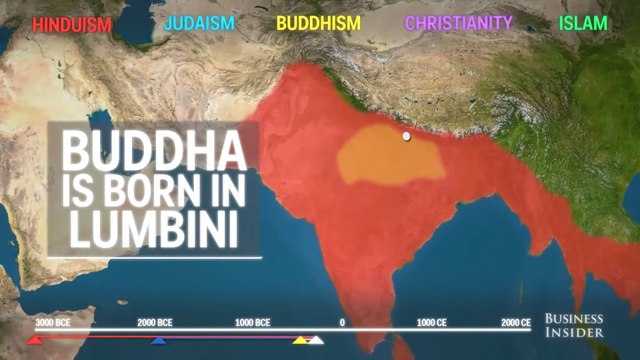 Animated Map Shows How The Top 5 Religions Spread Around The World Through History