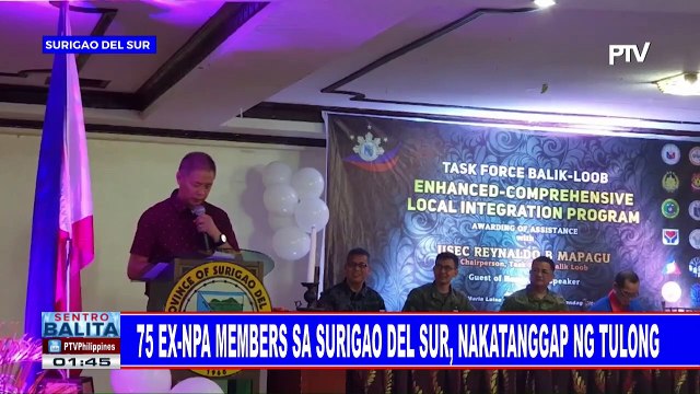 75 ex-NPA members sa Surigao del Sur, nakatanggap ng tulong
