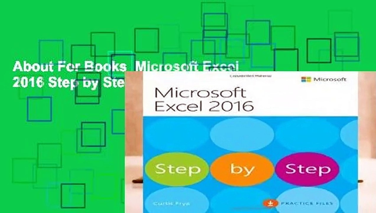 About For Books  Microsoft Excel 2016 Step by Step  Review