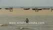 Boats And Ferries in the Bay of Bengal, Gangasagar, West Bengal, India | 4k stock footage
