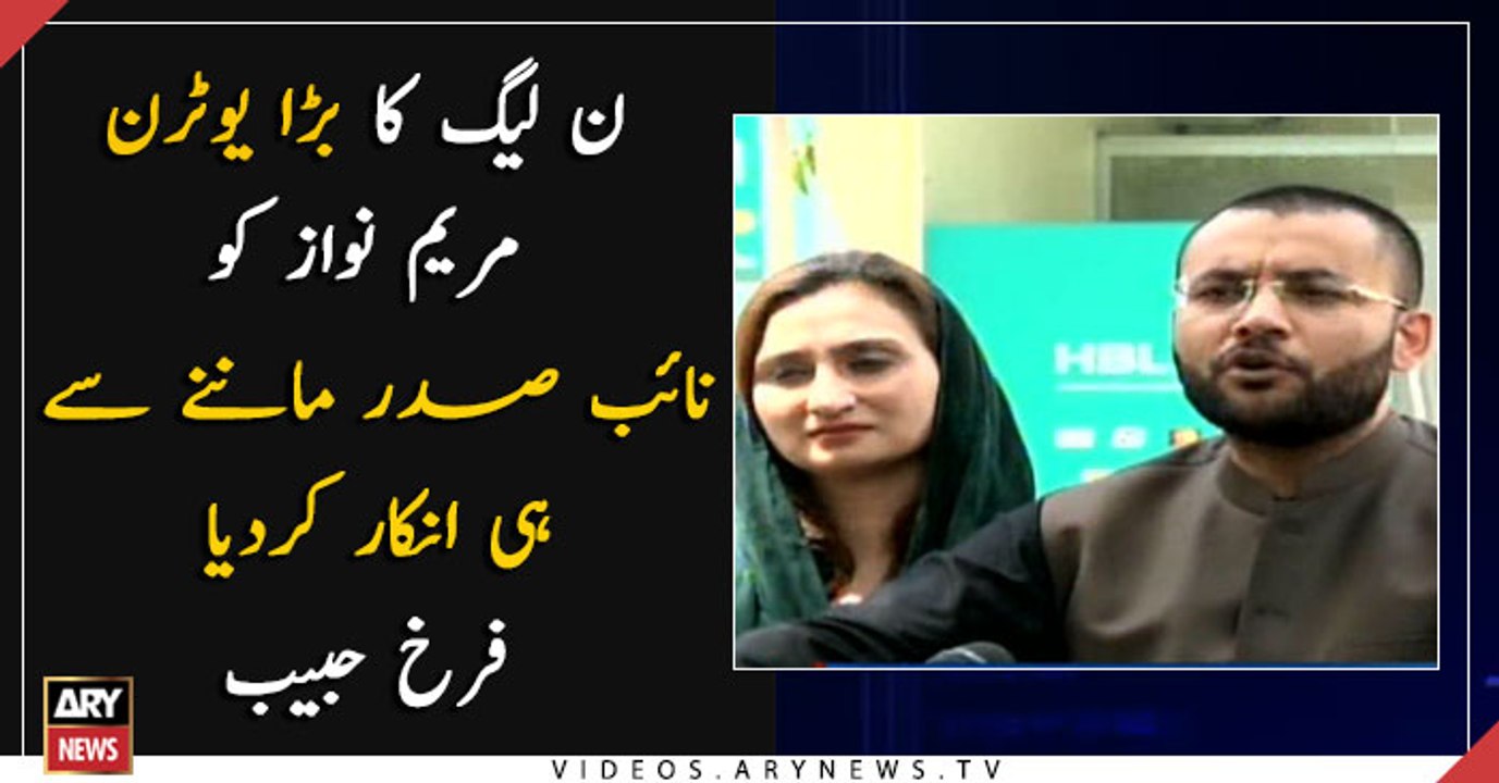 PML-N takes U-turn over Maryam’s appointment as party’s vice president, says Farrukh Habib