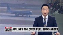 Korean airlines to lower fuel surcharges on int'l routes from July