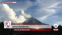 Popocatepetl registra nueva explosion; columna de humo se ve desde CdMx