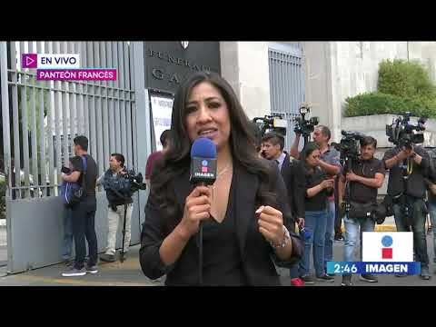 Llega el cortejo fúnebre al Panteón Francés con los restos de Edith González