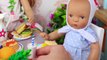 Petitcollin Baby Doll Morning Routine Breakfast Cooking Toys!