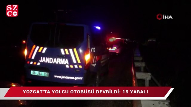 Yozgat'ta yolcu otobüsü devrildi: 15 yaralı