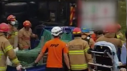 "빗길에 미끄러져"...퇴계원IC 화물차 추돌 / YTN