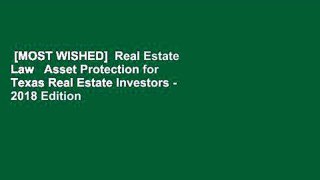 [MOST WISHED]  Real Estate Law   Asset Protection for Texas Real Estate Investors - 2018 Edition