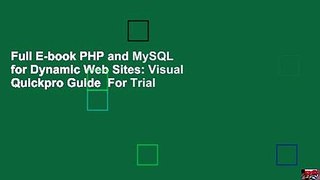 Full E-book PHP and MySQL for Dynamic Web Sites: Visual Quickpro Guide  For Trial