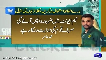 Amir asks fans to avoid using bad words for players