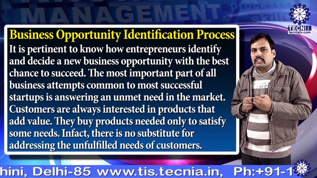 Dr. Amit Kumar || Enterpreneurial Opportunity Search || MBA || TIAS || TECNIA TV